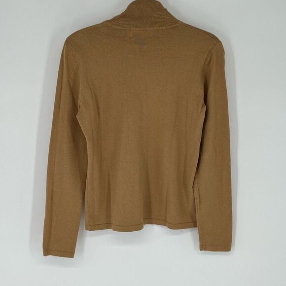 LAUREN RALPH LAUREN Women’s Turtleneck Sweater M Tan Merino Wool Cotton Blend - Picture 9 of 12
